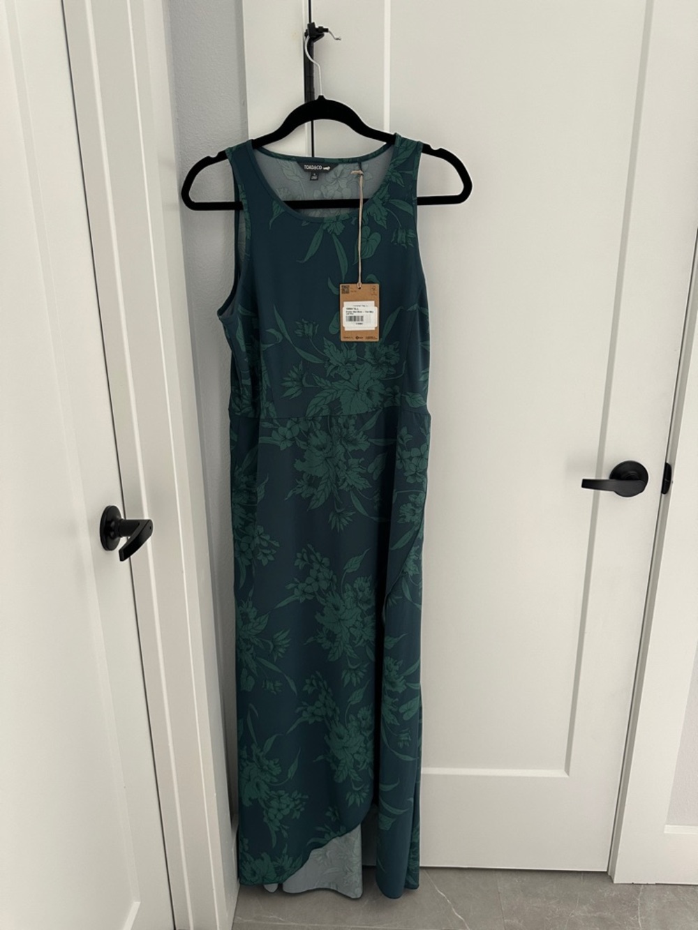 Toad&Co Teal Green Floral Sleeveless Maxi Dress